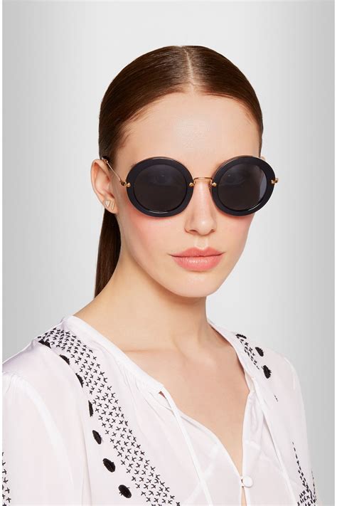 miu miu round frame acetate sunglasses|Miu Miu sunglasses price.